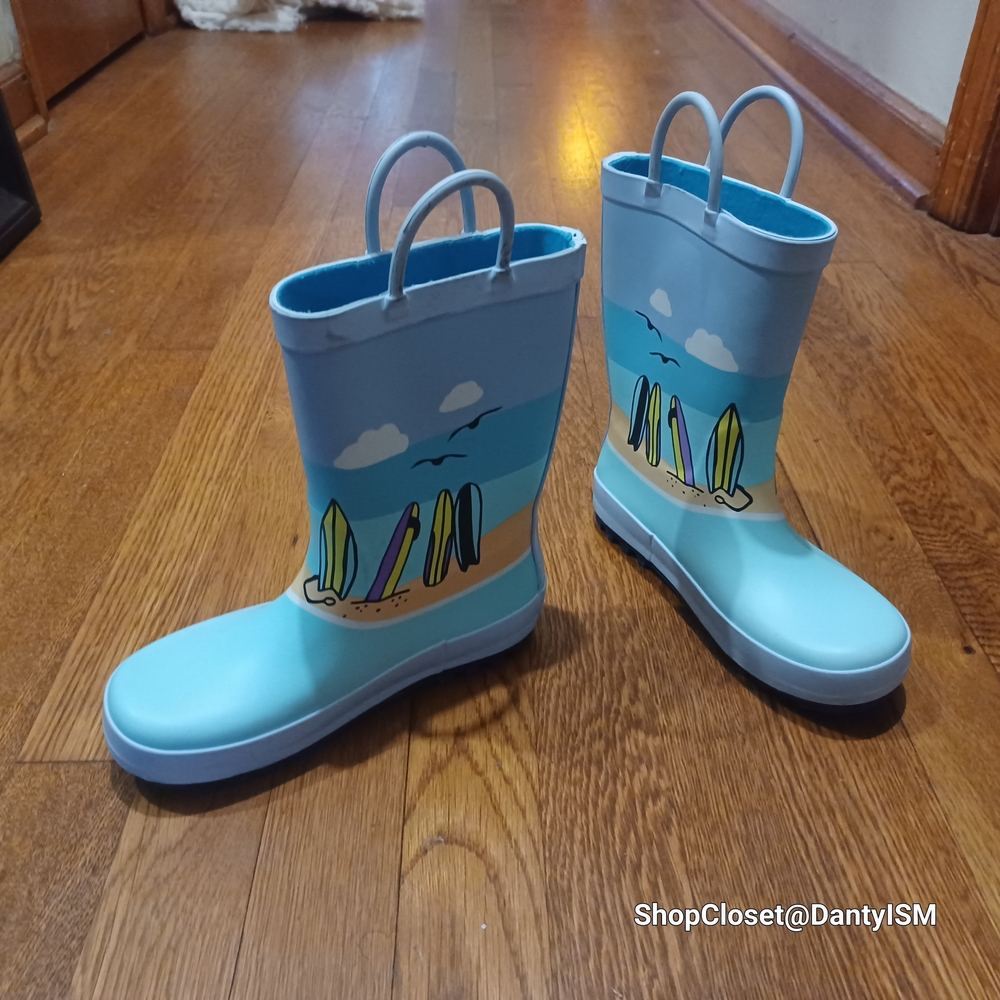 Cat & Jack Blue Kids Rain Boots with Surf Van Design - Picture 2 of 14